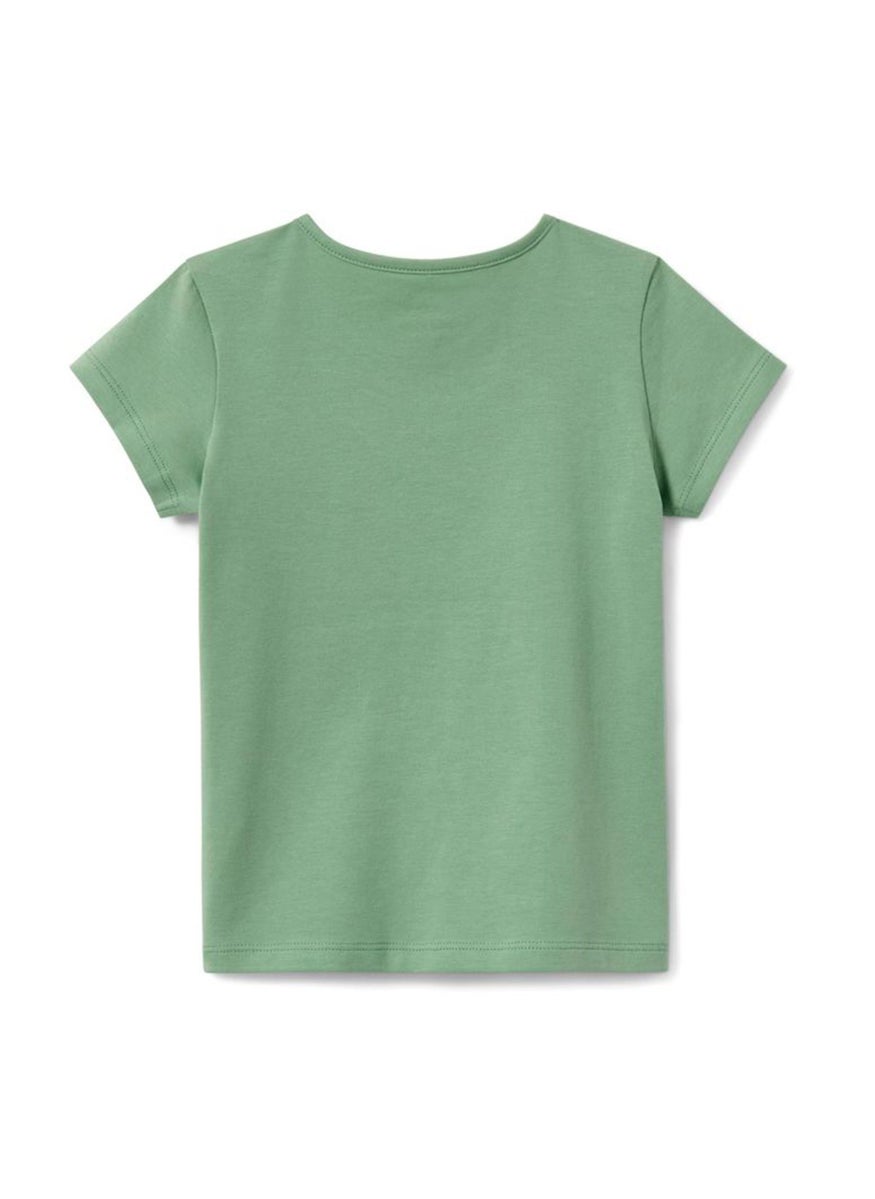 Tchibo Kids Girl 2 Pcs Printed T-Shirts, Olive/Pink  - Image 3
