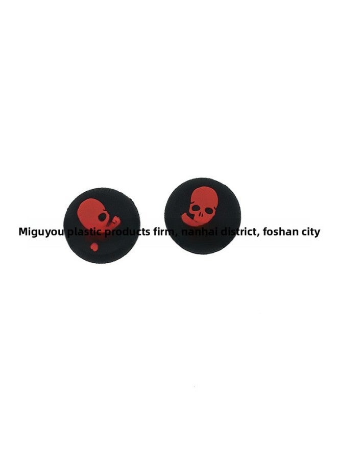 PS4 PS5 Xbox Series Anti-slip Rocker Silicone Protective Cap Silicone Cap Skull Head Anti-slip Rocker Cap-Product Color:Red (1 Piece)  - Image 1