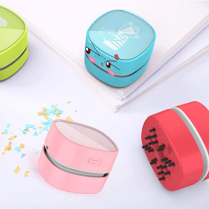 ODISTAR Desktop Vacuum Cleaner,Mini Table dust Sweeper Energy Saving,High Endurance up to 400 mins,Cordless&360º Rotatable for Cleaning Hairs,Crumbs,Computer Keyboard of Gifts for Kids (Pink) - Image 4