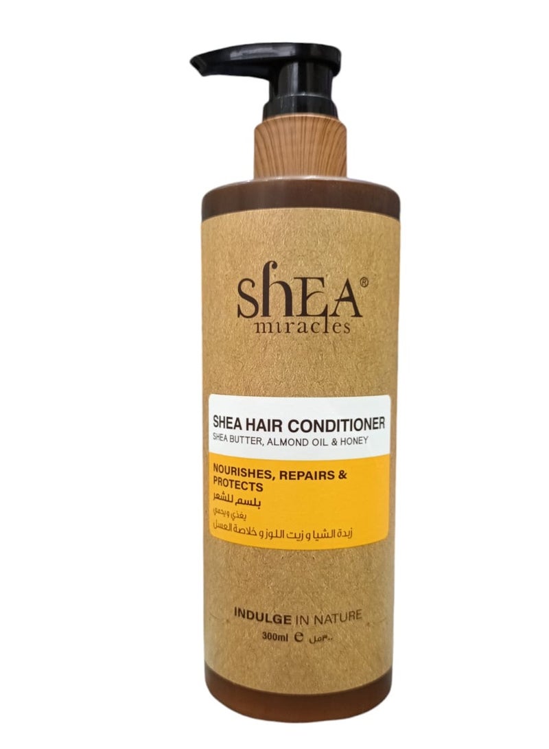 ShEA miracles Conditioner 300 ml for Hair With Shea Butter  Almond Oil and Honey Extract  Suitable for Damaged and Very Dry Hair.
