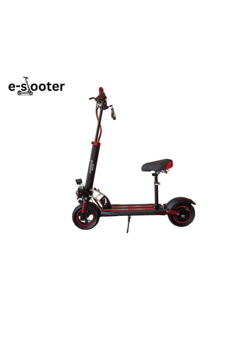 استير سكوتر كهربائي Aster E10 Pro، سرعة 60 كم، بطارية 48 فولت 13AH 2000 واط، قابل للطي، بلوتوث للطرق الوعرة 10 بوصة. يأتي هذا السكوتر مع خوذة مجانية وحامل للهاتف المحمول وحقيبة  - Image 2
