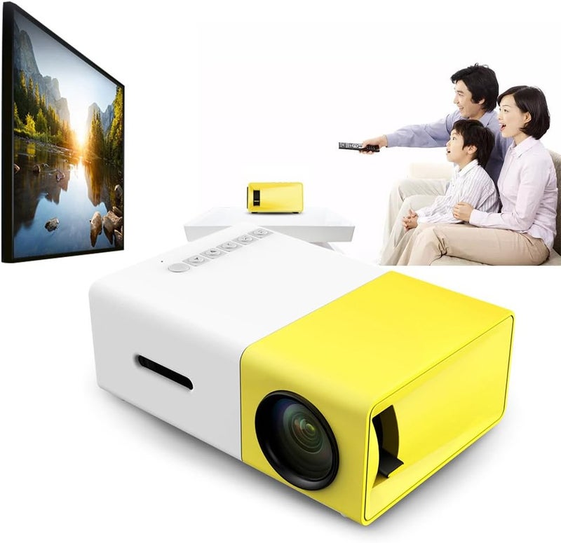YG-300 Mini Portable Projector with USB, SD, AV, HDMI, Multicolor - Image 3
