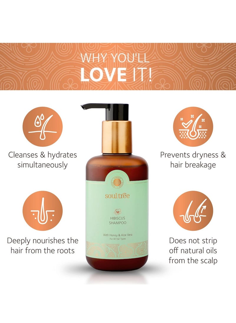 SOULTREE - SoulTree Hibiscus Shampoo with Honey Aloe Vera Prevents Dryness Hair Breakage 250ml - Image 1