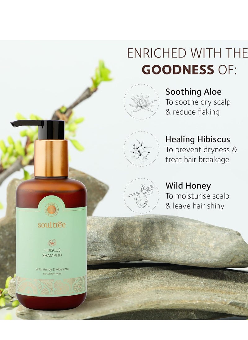 SOULTREE - SoulTree Hibiscus Shampoo with Honey Aloe Vera Prevents Dryness Hair Breakage 250ml - Image 1