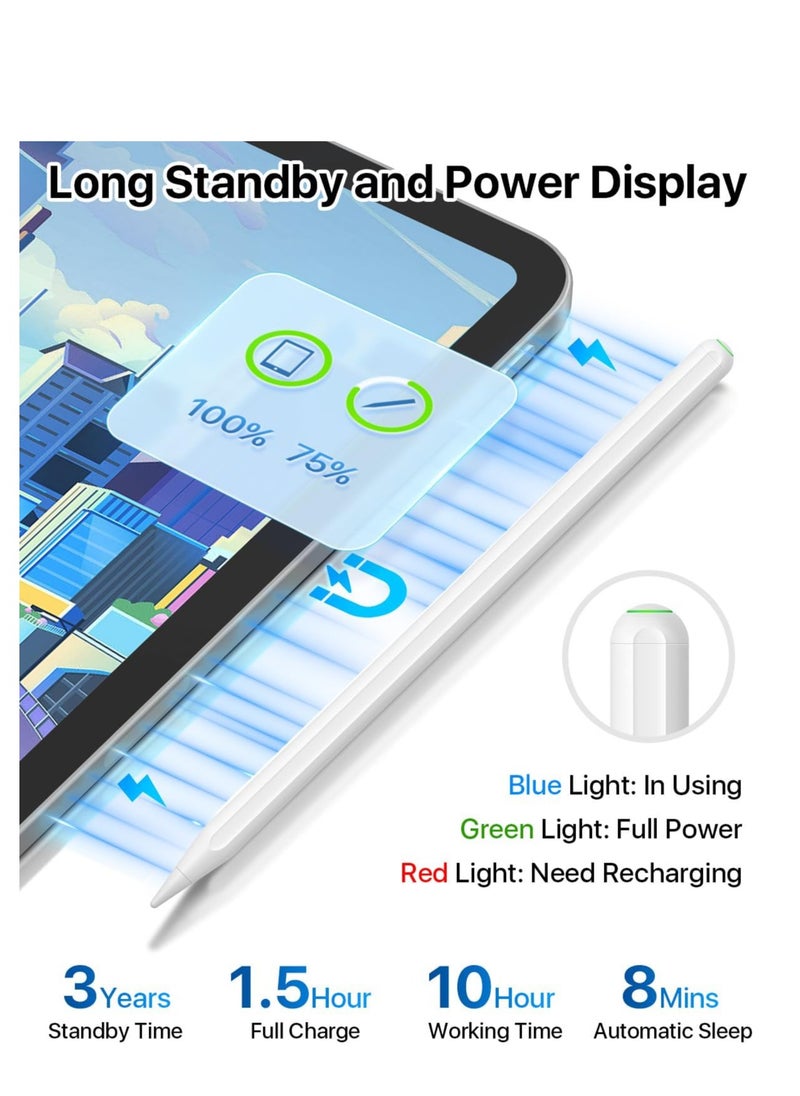 iPad Pencil 2nd Generation with Magnetic Wireless Charging and Tilt Sensitive Palm Rejection, Stylus Pen Compatible with iPad Pro 11 inch 1/2/3, iPad Pro 12.9 Inch 3/4/5, iPad Air 4/5, iPad Mini 6  - Image 4
