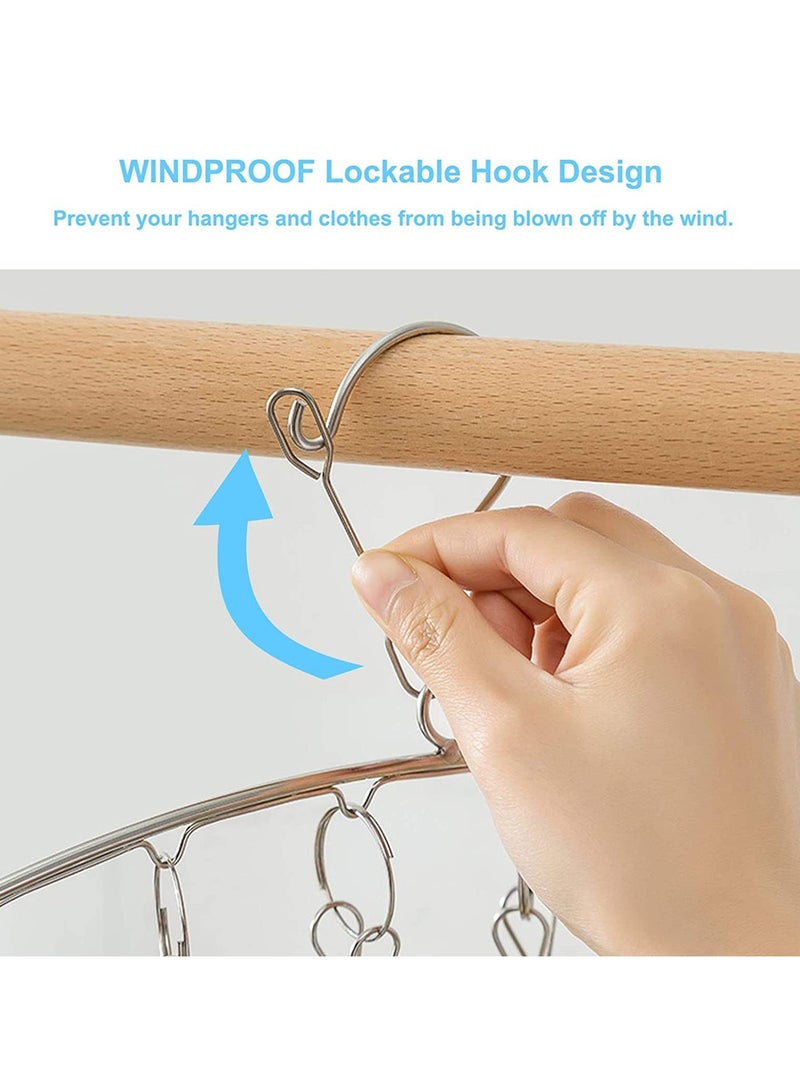 Cuken Laundry Drying Rack, 3 Pack with 10 Clips Stainless Steel Windproof Clothes Hanger, Hanging Drying Rack for Drying Socks, Drying Towels, Cloth Diapers, Baby Clothes,Underwear, Hat, Gloves  - Image 3