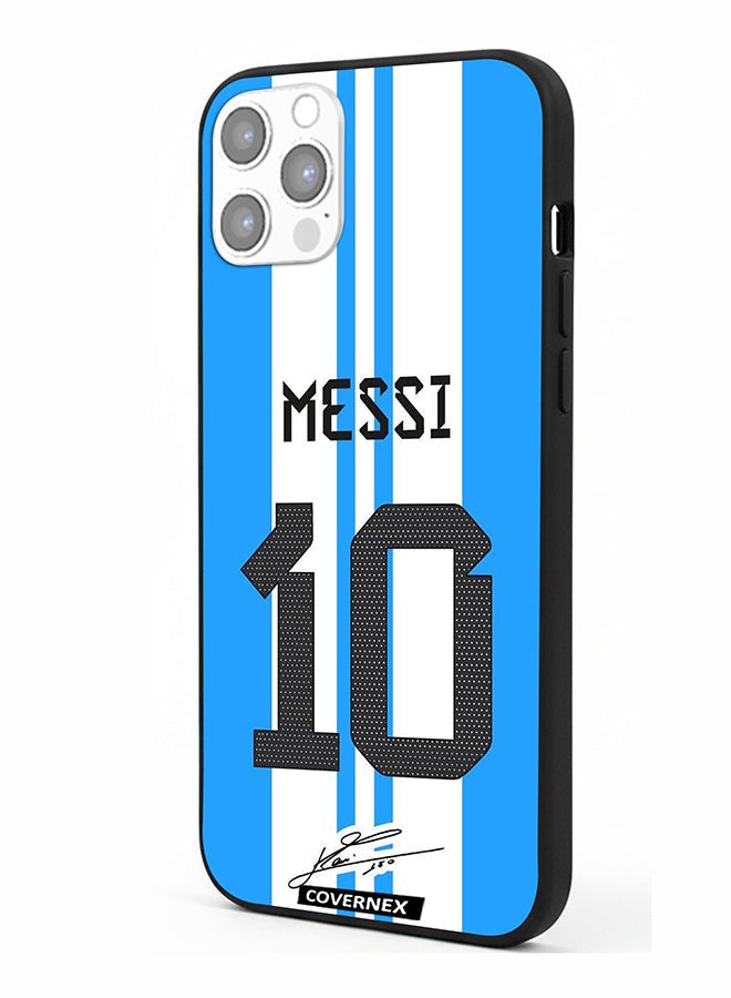 Covernex Apple iPhone 12 Pro Protective Case Cover Printed Featuring Lionel Messi National Team Jersy Design with Signature - Image 1