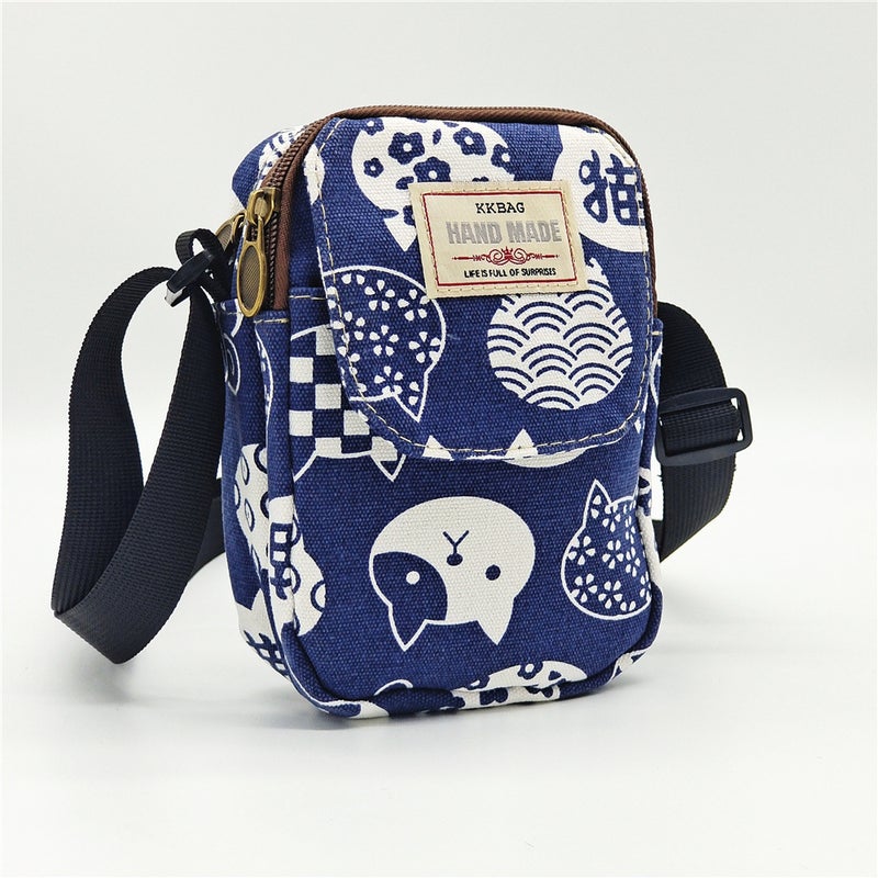 Cloth Bag New Printed Canvas Shoulder Crossbody Mobile Phone Bag Large Capacity Fashion Women'S Bag Sale - Image 1