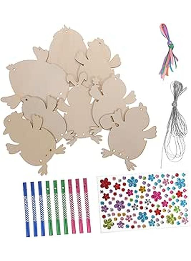 Easter Wind Chime Craft Kit Unfinished with Chick Rods Ribbons for Spring Decor - Image 1