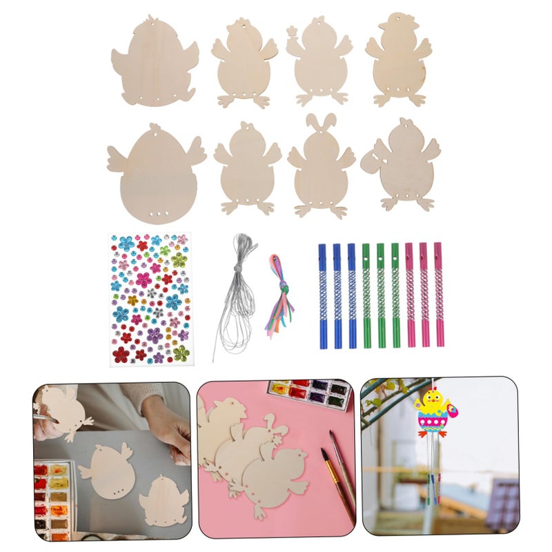Easter Wind Chime Craft Kit Unfinished with Chick Rods Ribbons for Spring Decor - Image 5