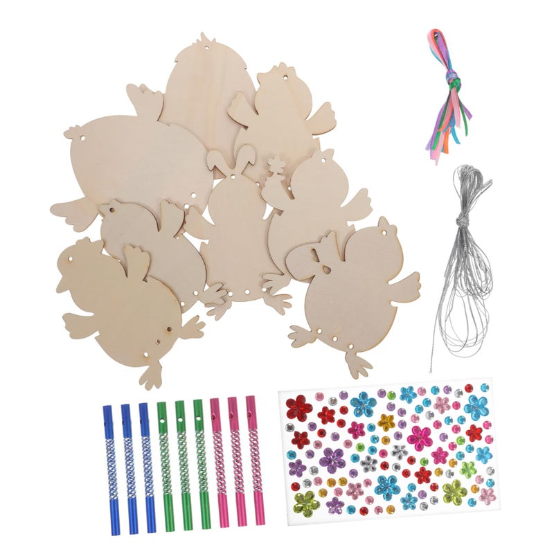 Easter Wind Chime Craft Kit Unfinished with Chick Rods Ribbons for Spring Decor - Image 2
