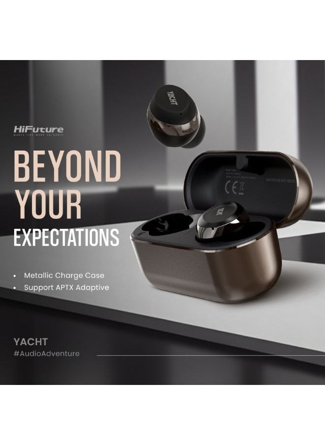 HiFuture Yacht Wireless Earbuds with Wind Noise Cancellation, Gold Color  - Image 4