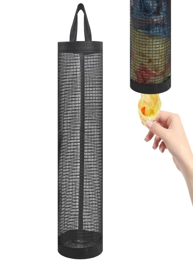BEYOND BASIC Polyester Grocery Bag Holder Plastic Dispenser Foldable Breathable Washable Hanging Mesh Garbage Bag Organizer for Kitchen Plastic Bag Storage (Multicolour) (Pack of 2) - Image 1