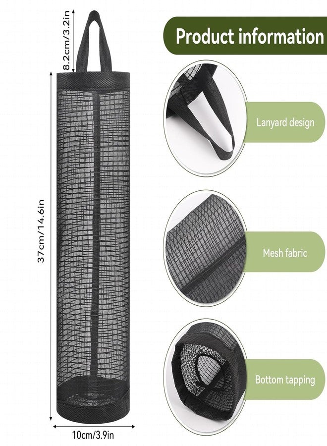 BEYOND BASIC Polyester Grocery Bag Holder Plastic Dispenser Foldable Breathable Washable Hanging Mesh Garbage Bag Organizer for Kitchen Plastic Bag Storage (Multicolour) (Pack of 2) - Image 3