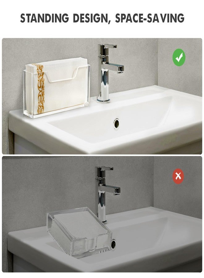 Kordory Acrylic Guest Towel Holder for Bathroom, Clear Waterproof Splashing Vertical Napkin Holder for Kitchen, Disposable Hand Towel Holder, Modern Dining Table Napkin Tray for Home, Hotel, Office - Image 4