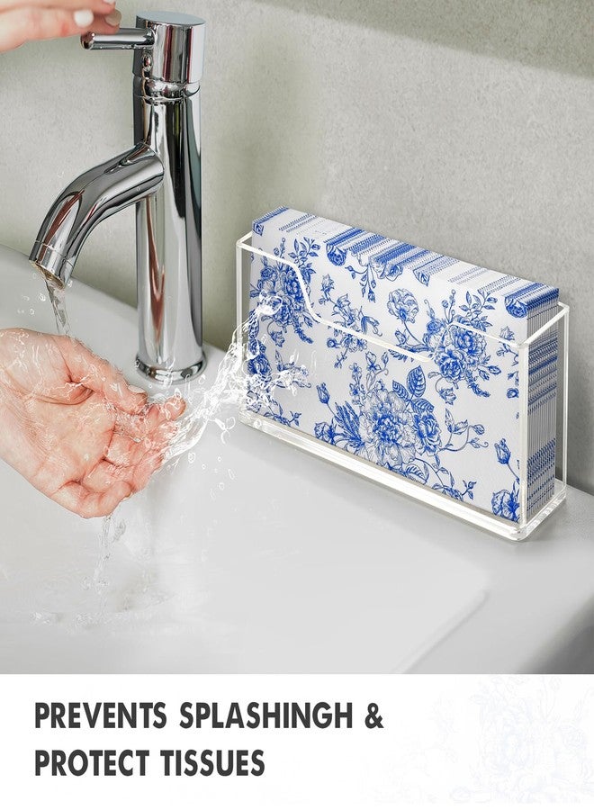 Kordory Acrylic Guest Towel Holder for Bathroom, Clear Waterproof Splashing Vertical Napkin Holder for Kitchen, Disposable Hand Towel Holder, Modern Dining Table Napkin Tray for Home, Hotel, Office - Image 3