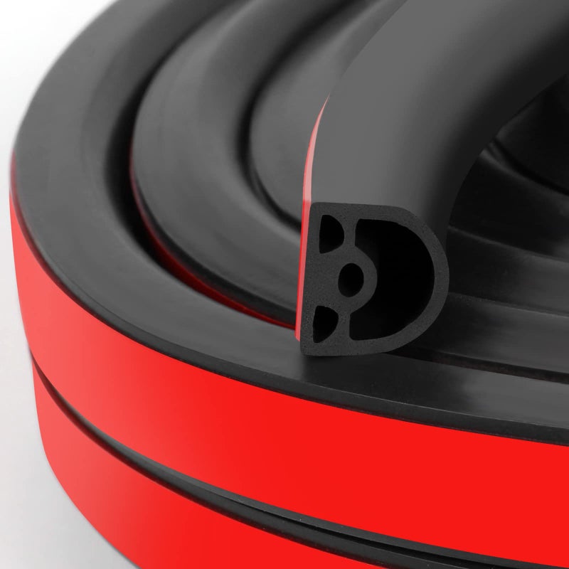 New Upgrade 197Ft Silicone Door Weather Stripping Door Seal Strip for Doors Windows MultiLayer Soundproof Chamber Design SelfAdhesive Seal Large Gaps Easy to Cut Install