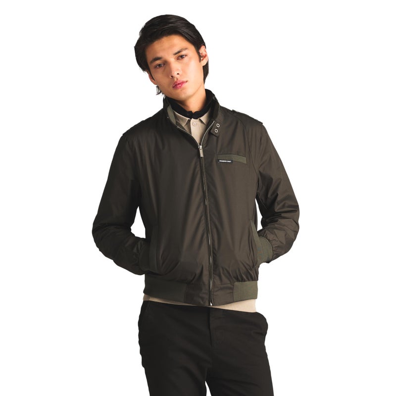 Members Only Mens Classic Iconic Racer Slim Fit Jacket Dark Green Medium