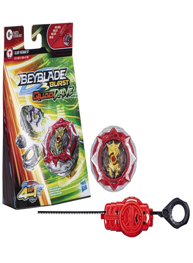 Beyblade Burst Quaddrive Glory Regnar R7 - Spinning Top Starter Pack Toy, Battling Game Top Toy with Launcher for Kids Ages 8+, Original by Hasbro - Image 1