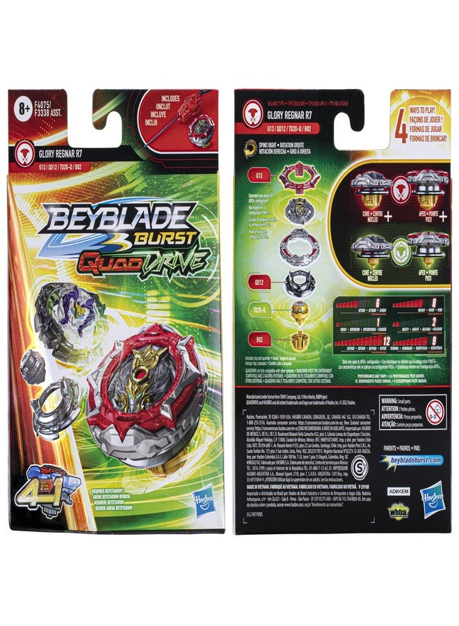 Beyblade Burst Quaddrive Glory Regnar R7 - Spinning Top Starter Pack Toy, Battling Game Top Toy with Launcher for Kids Ages 8+, Original by Hasbro - Image 5