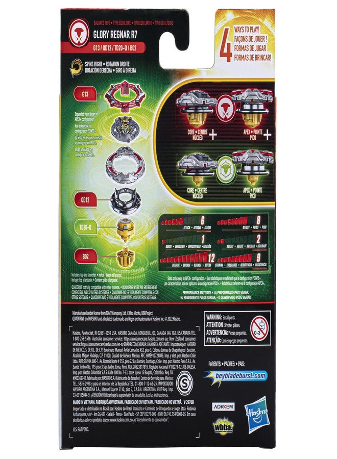 Beyblade Burst Quaddrive Glory Regnar R7 - Spinning Top Starter Pack Toy, Battling Game Top Toy with Launcher for Kids Ages 8+, Original by Hasbro - Image 4