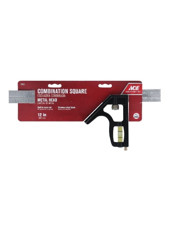 ACE Stainless Steel Combination Square Silver and Black 12inch 27097  - Image 2