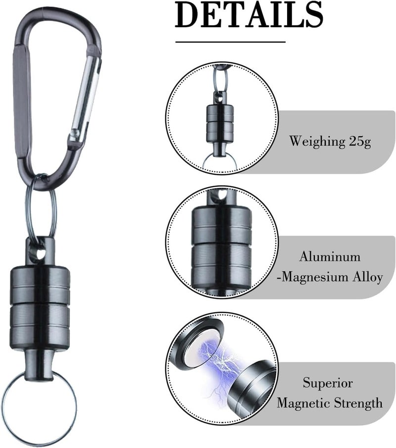 Aputue Keychain Hook, 2 PCS Durable Magnetic Key Holder with Quick Release, Secure Key Organizer for Car Keys, Outdoor Gear, Backpacks and Travel Accessories - Image 2