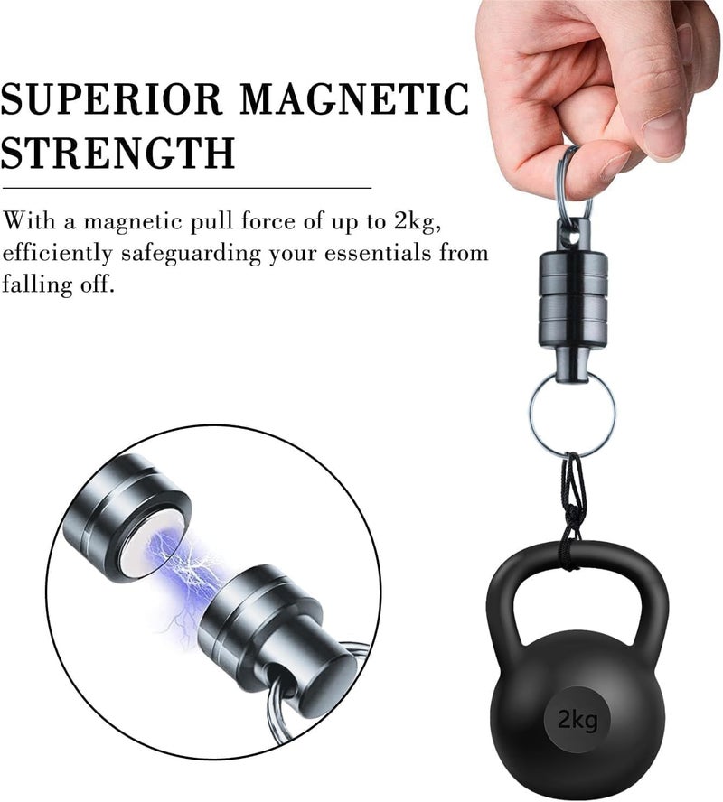 Aputue Keychain Hook, 2 PCS Durable Magnetic Key Holder with Quick Release, Secure Key Organizer for Car Keys, Outdoor Gear, Backpacks and Travel Accessories - Image 4