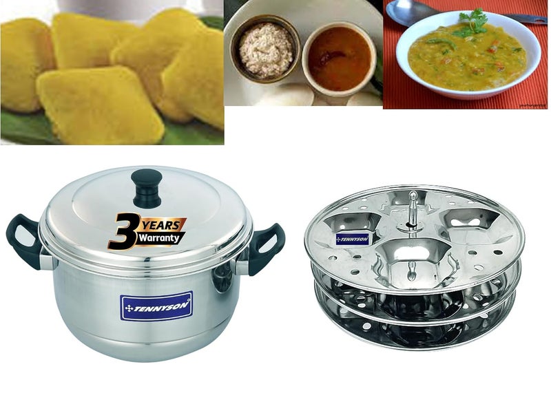 TENNYSON IDLI MAKER DELIGHT SQUARE 3 PLATES 12 IDLIES - Image 2
