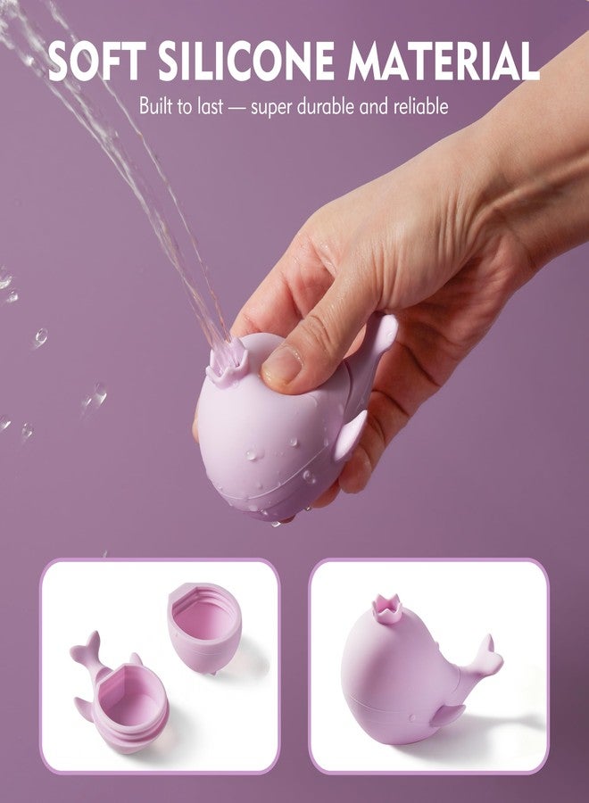 MarcZero Princess Silicone Bath Toys 8Pcs for Toddlers Kids Babies,Bathtub Water Toys,Soft Squeezable Easy-Grip Pool Toys Set (Purple) - Image 5
