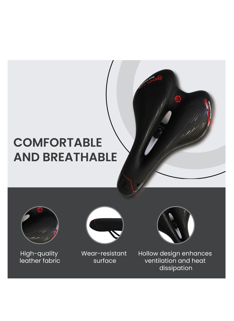 ENDLESS  EL1047 Sleek Cycle Seat with Red Reflective Safety Strip |Universal Memory Foam Seat with Breathable, Shock Absorbing and Waterproof Bike Saddle for All Type of Bikes  - Image 2