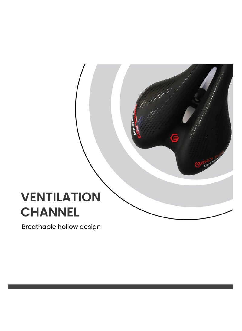ENDLESS  EL1047 Sleek Cycle Seat with Red Reflective Safety Strip |Universal Memory Foam Seat with Breathable, Shock Absorbing and Waterproof Bike Saddle for All Type of Bikes  - Image 4