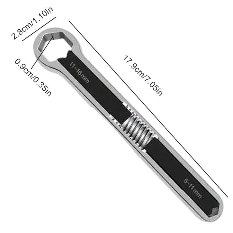 Marrone Adjustable Ring Spanner Universal Wrench Set SAE Metric Drop Forged doublehead design small size and convenient to carry double fit is more fixed 1 PCS - Image 3