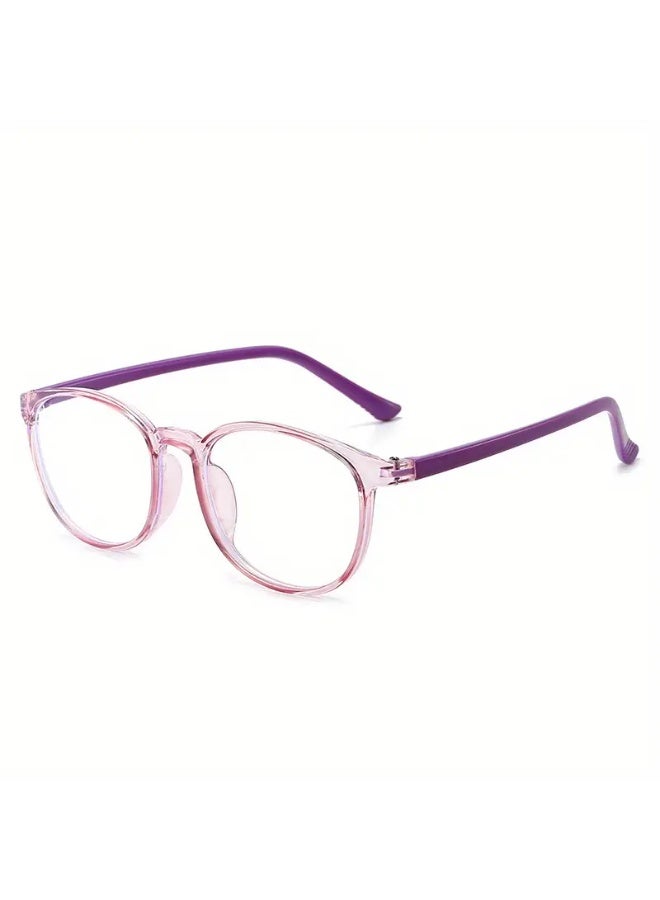 SCENT HOUSE Cute Fresh Color Block Large Square Frame Plano Glasses, For Boys Girls Students Casual School Business Decors Photo Props (Includes eyeglass case)
,blue lighe blocking glasses,eyeglasses - Image 1