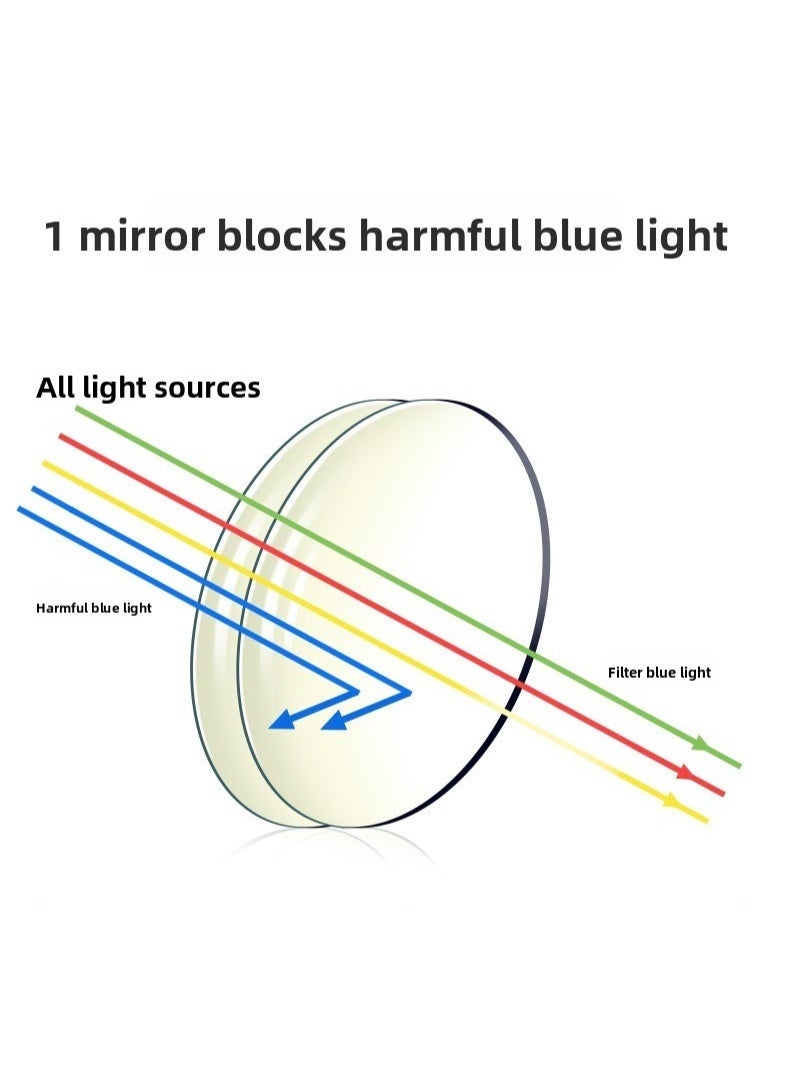 SCENT HOUSE Cute Fresh Color Block Large Square Frame Plano Glasses, For Boys Girls Students Casual School Business Decors Photo Props (Includes eyeglass case)
,blue lighe blocking glasses,eyeglasses - Image 2