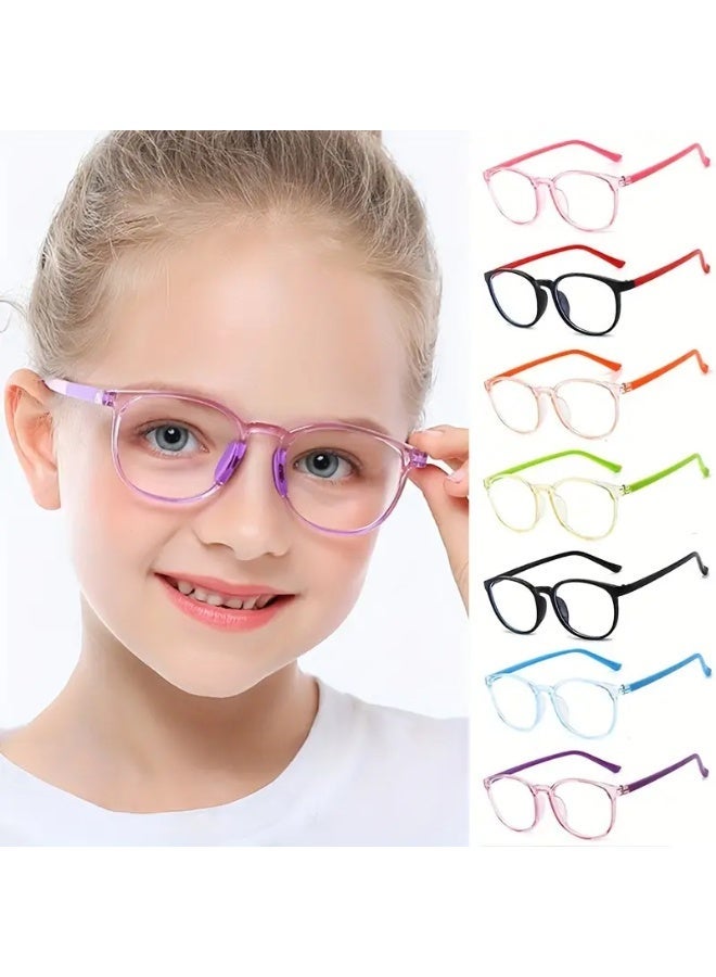 SCENT HOUSE Cute Fresh Color Block Large Square Frame Plano Glasses, For Boys Girls Students Casual School Business Decors Photo Props (Includes eyeglass case)
,blue lighe blocking glasses,eyeglasses - Image 3