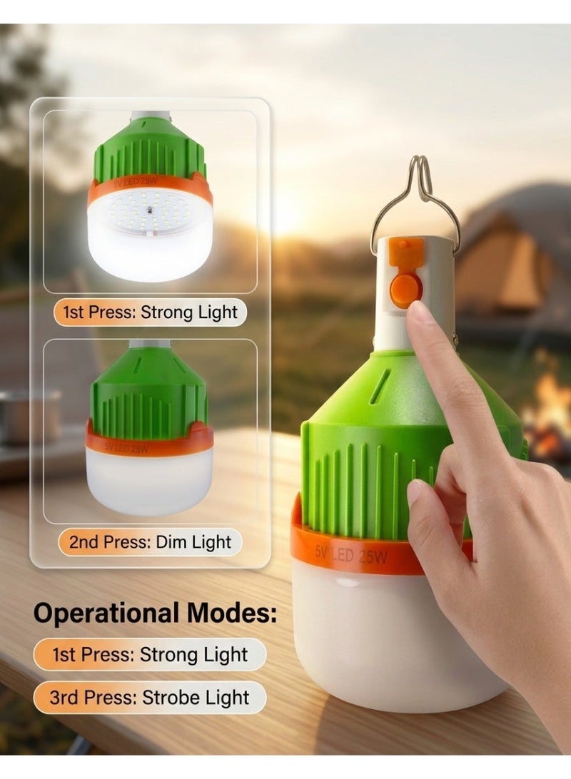 Rechargeable LED Emergency Bulb High  Capacity Battery Portable Outdoor Camping Light for Desert Trips and Home Power Outage, 8000K - Image 2