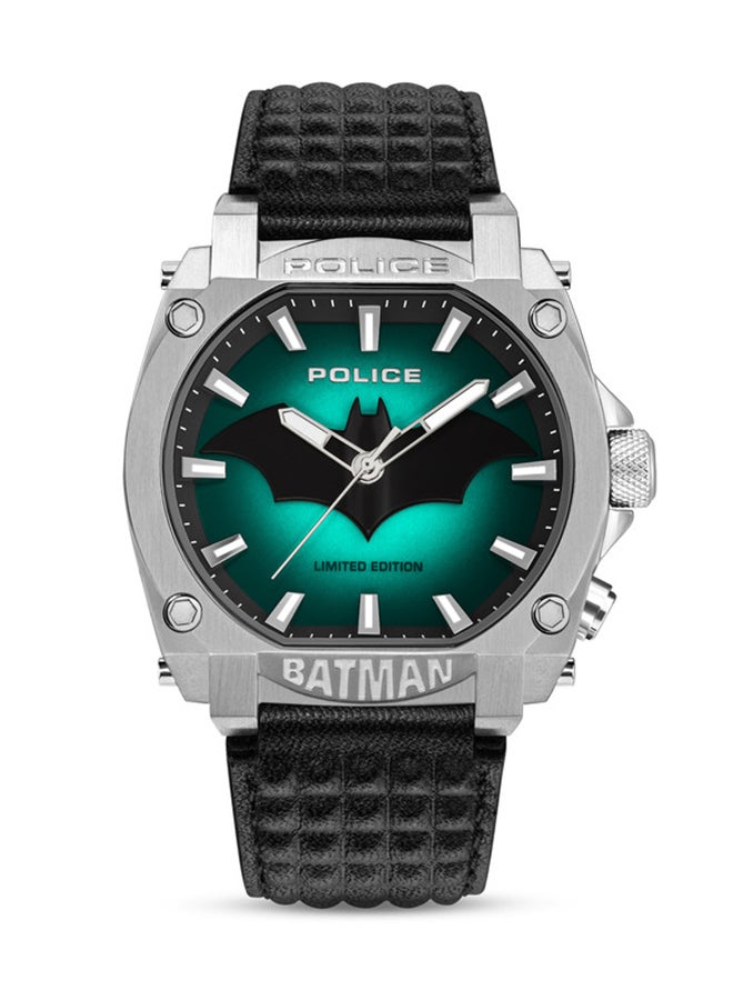 POLICE Men Limited Edition Forever Batman Stainless Steel Case & Black Genuine Leather Strap Men's Watch - Image 4