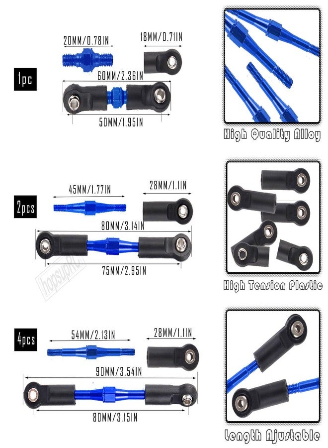 hopsupRC Upgrades for 1/10 Rustler/Slash/Stampede 4x4,RC Shocks&Steel Drive Shaft CVD&Adjustable Turnbuckles Camber Links&A Arm&Caster Block,Steering Blocks,Stub Axle Carriers,Wheel Hex&Hex Hub,Blue - Image 4