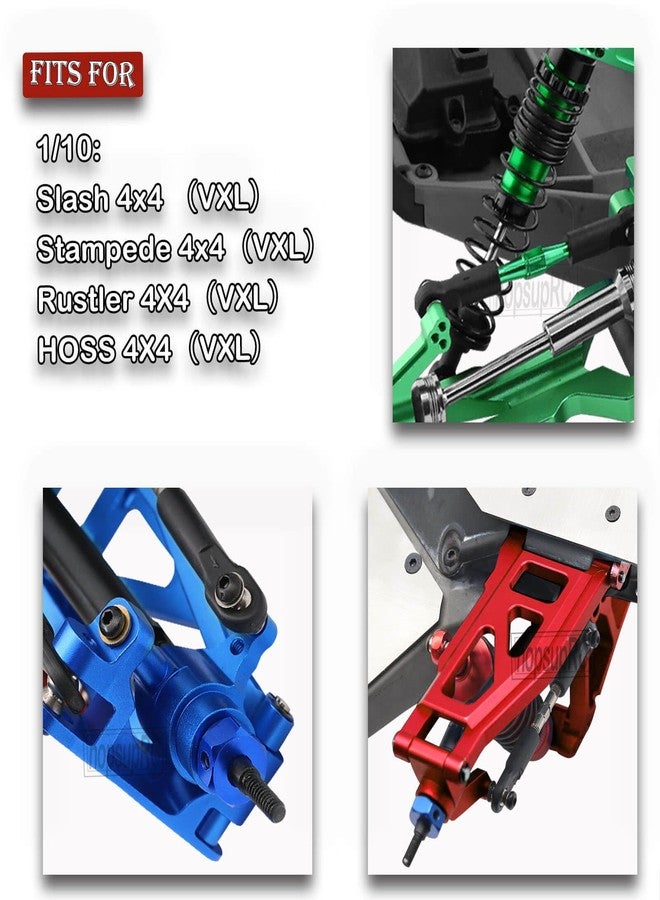 hopsupRC Upgrades for 1/10 Rustler/Slash/Stampede 4x4,RC Shocks&Steel Drive Shaft CVD&Adjustable Turnbuckles Camber Links&A Arm&Caster Block,Steering Blocks,Stub Axle Carriers,Wheel Hex&Hex Hub,Blue - Image 2