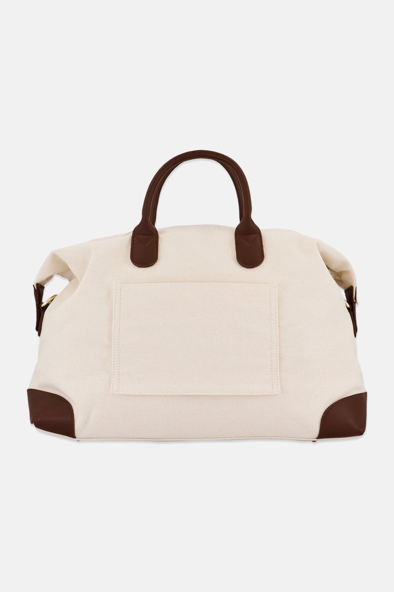 Cavalli Class Women Weekender Brand Logo Handbag, Cream  - Image 3