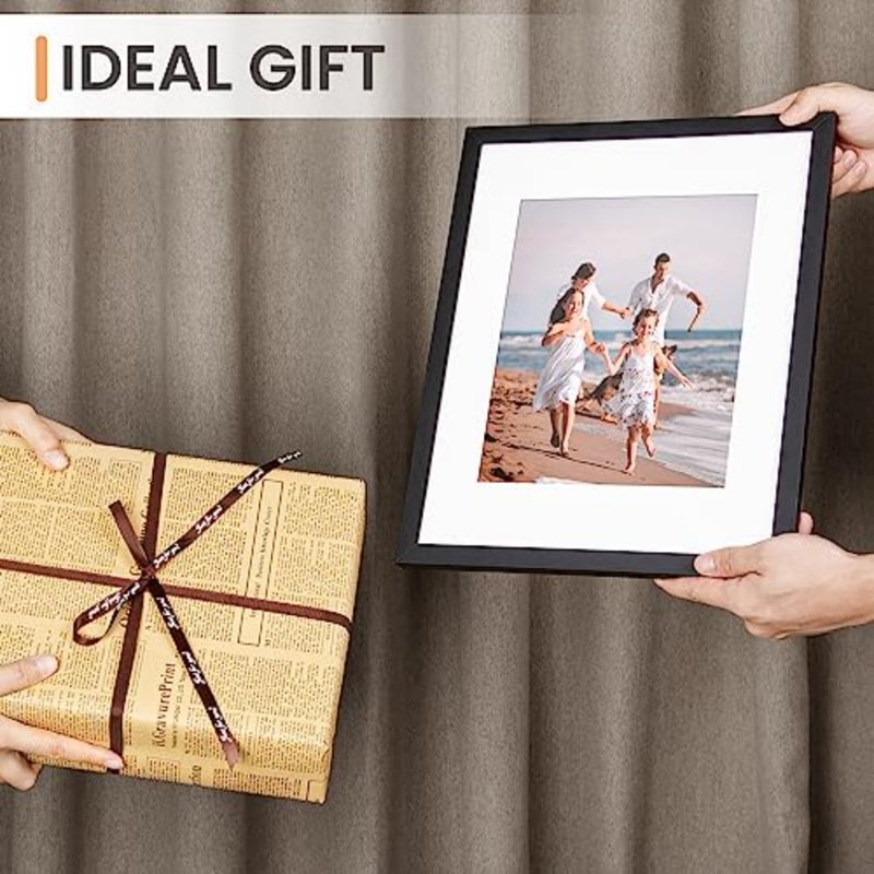 مجموعة إطارات صور مقاس 11x14 بوصة 27.94x35.56 سم مكونة من 5 قطع، صورة عرض 8 بوصة × 10 بوصة مع حصيرة أو 11 بوصة × 14 بوصة بدون حصيرة، إطارات صور معرض الحائط، أسود - Image 5