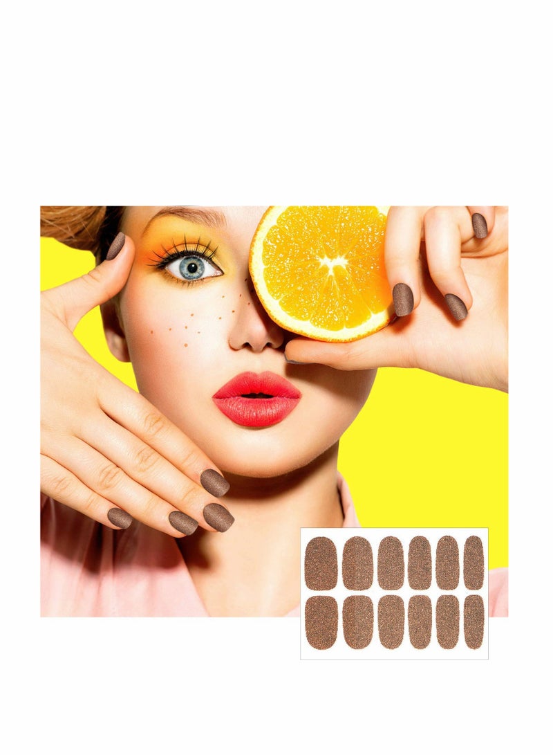 KASTWAVE Glitter Nail Wraps, 16 Sheets Glitter Nail Wraps Nail Polish Stickers, Self-Adhesive Nail Design Decals Strips in Solid Colors with 2 Pieces Nail File for Women Girls DIY Manicure Nail - Image 2