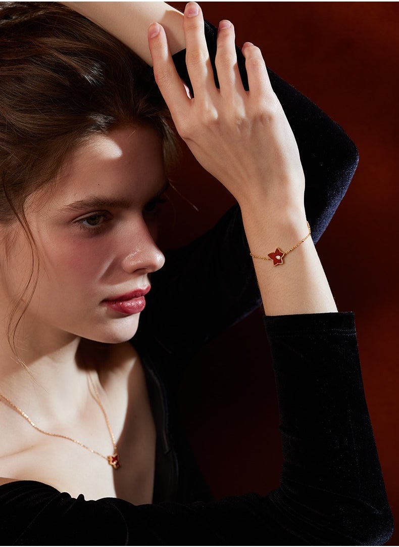 LOLA ROSE ​​Lola Rose Ivy Ruby Bracelet - Timeless Floral Design, Elegant Vintage Style for Daily Wear & Special Occasions​​  - Image 3