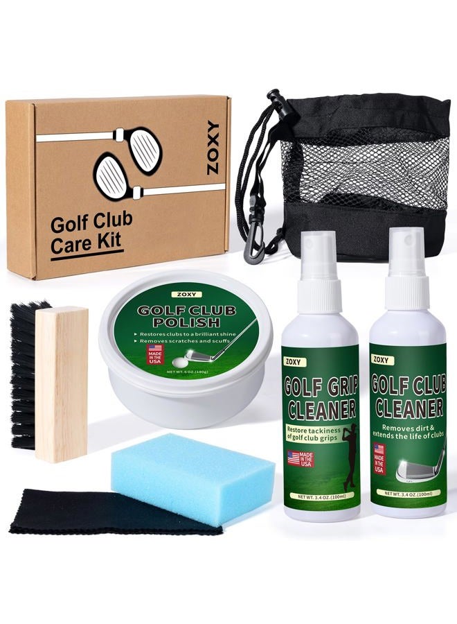 ZOXY Golf Club Polishing Kit, Clean, Polish, and Restore Irons, Drivers, Putters-Golf Club Cleaning Kit with Golf Club Polish, Golf Club Cleaner, Golf Grip Solvent - Image 1