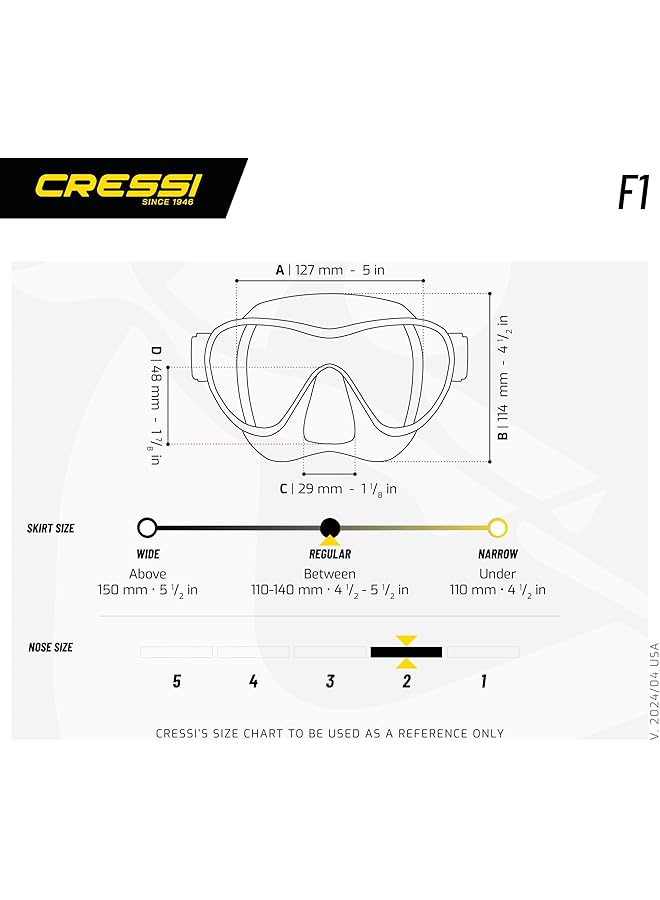 Cressi F1 Frameless Mask F1 or Combo Set Frameless Mask + Snorkel Dry for Diving and Snorkelling One Size Unisex - Image 5