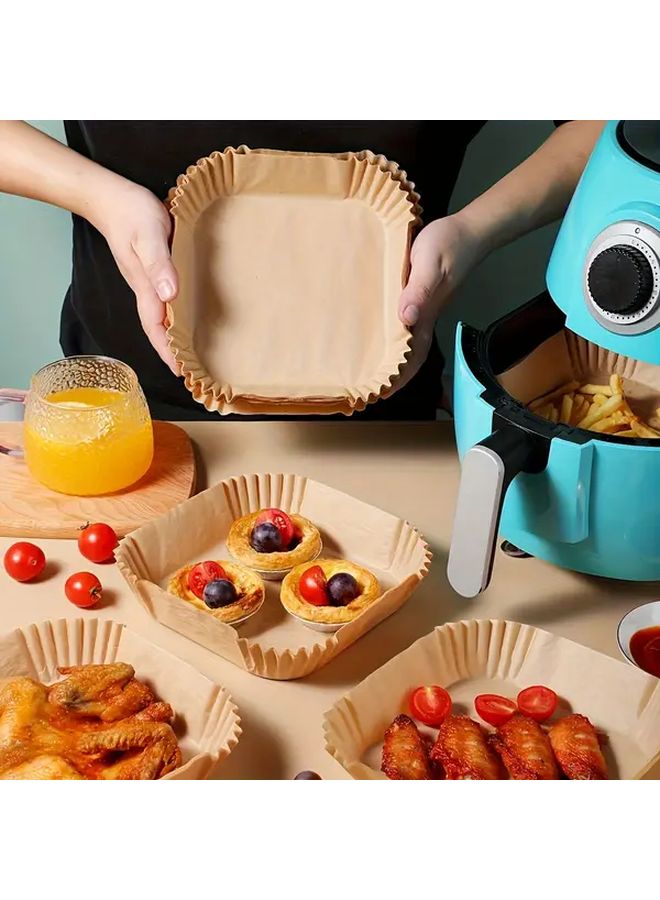 100 Pcs Non Stick Air Fryer Liners Oil Resistant Pre Cut Square Sheets For Easy Cleanup - Image 3