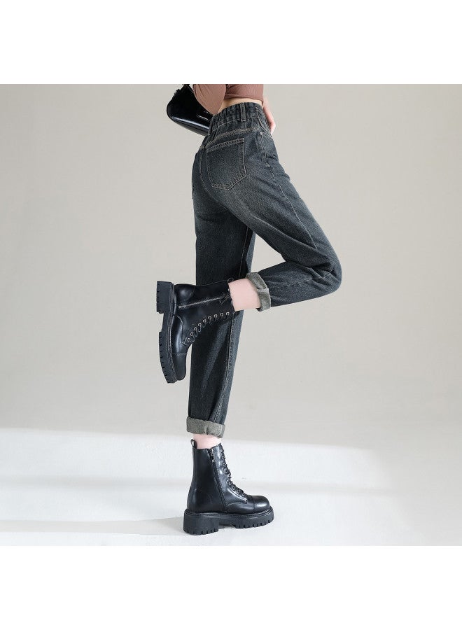 Jeanswest High Waist Button Fly Slimming Jeans For Women - Classic Retro Versatile Harem Pants, Summer Slimming & Lengthening Cropped Casual Trousers - Image 4