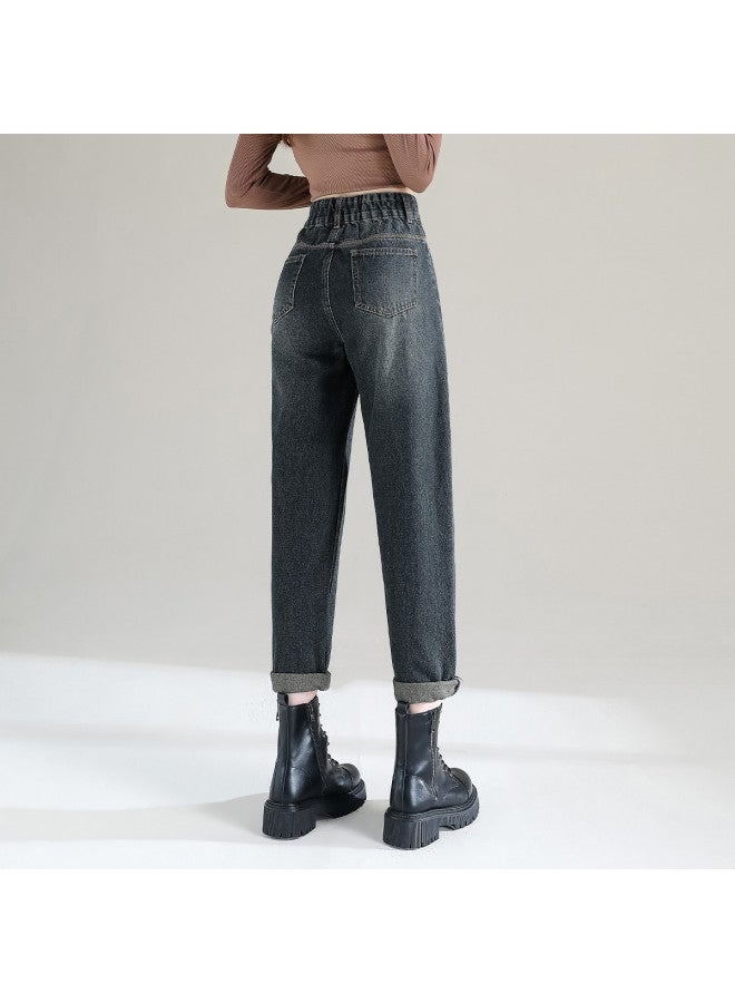 Jeanswest High Waist Button Fly Slimming Jeans For Women - Classic Retro Versatile Harem Pants, Summer Slimming & Lengthening Cropped Casual Trousers - Image 5