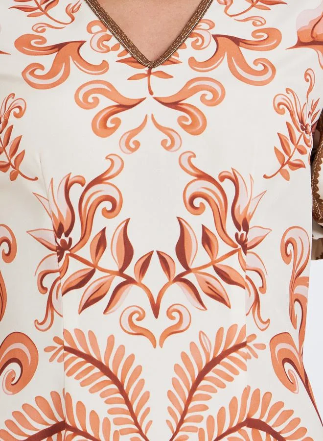 Take Two  Women All-Over Print V-Neck Maxi Dress for Women | Best Price UAE